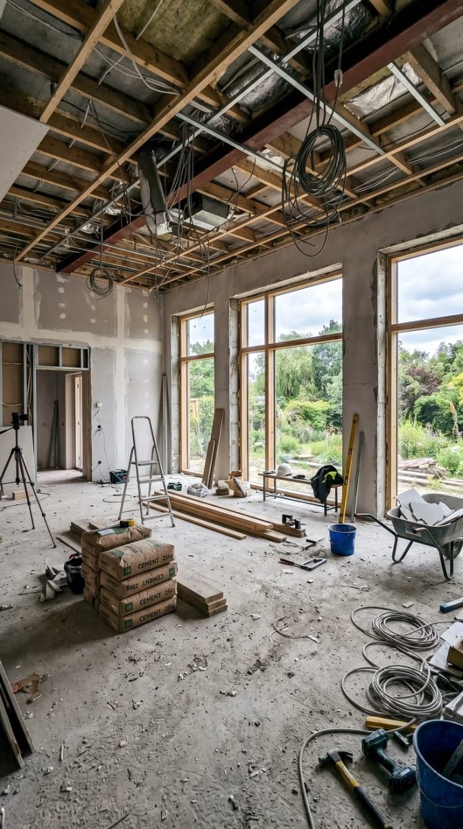 Rough plumbing and electrical